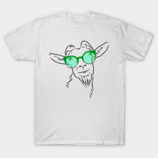 cheerful goat in fashionable glasses T-Shirt